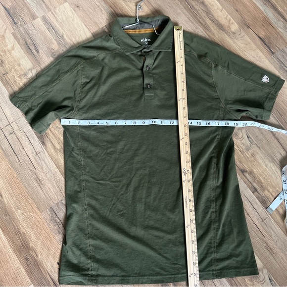 KUHL Wildfibre organic Mens Green Short Sleeve Pullover Polo Shirt Size medium - Picture 4 of 6